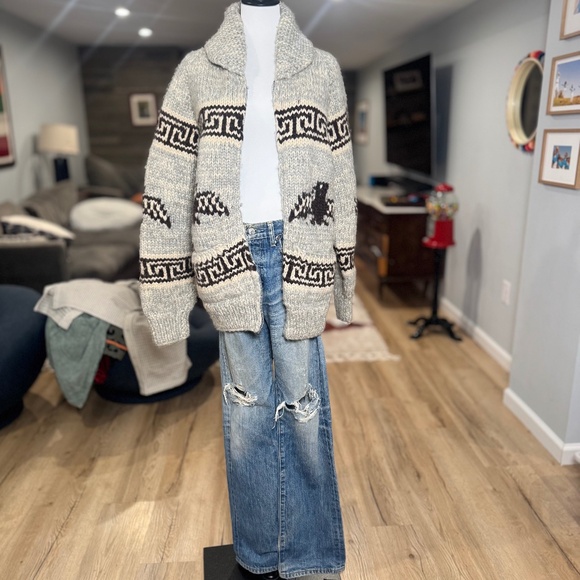 HEAVY zip vintage sweater 100% wool - Picture 2 of 8